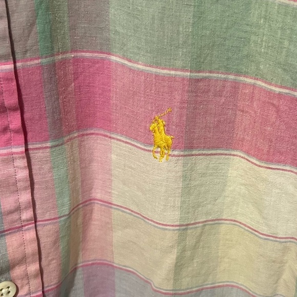 Ralph Lauren Polo Multicolor Plaid Summer Prep Button Down Cotton Shirt XL - Picture 3 of 5